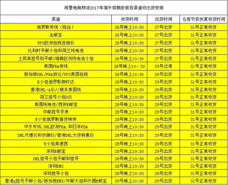 2017年端午節放假通知